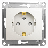 Купить Розетка Schneider Electric Glossa GSL000645 одноместная с заземлением и защитными шторками перламутр по низкой цене