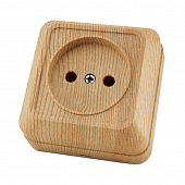 Купить Розетка Ладога SQ1801-0049 ЭКО о/у, 1 гнездо, б/з, 10 А, 230 В, IP20, сосна по низкой цене