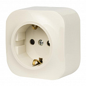Купить Розетка Legrand Кутео о/у, 1 гнездо, с/з и шторками, 16 А, 230 В, IP20, бежевая по низкой цене