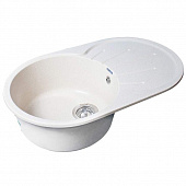 Купить Мойка GranFest Rondo GF-R750L кухонная композитная белая 746х455 мм по низкой цене