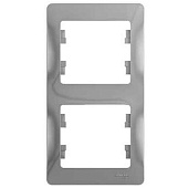 Купить Рамка Schneider Electric Glossa GSL000306 алюминий двухместная по низкой цене