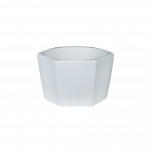 Купить Кашпо керамическое Эджес шестигранник d15 см белый по низкой цене