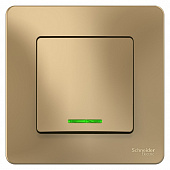 Купить Выключатель Schneider Electric Blanca BLNVS010114 одноклавишный с индикатором титан по низкой цене
