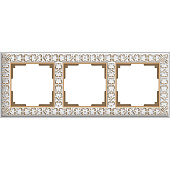 Купить Рамка Werkel Antik WL07-Frame-03 белое золото трехместная по низкой цене