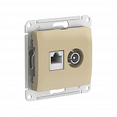 Купить Розетка ТВ + RJ45 Schneider Electric Глосса без рамки титан по низкой цене