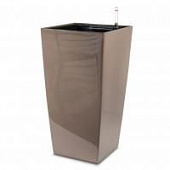Купить Кашпо Lechuza Cubico Complete taupe high gloss 22x22x41 см по низкой цене