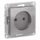 Купить Розетка Schneider Electric AtlasDesign ATN000341 одноместная без заземления алюминий по низкой цене