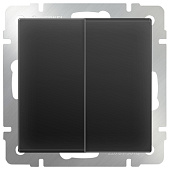 Купить Выключатель Werkel WL08-SW-2G-2W двухклавишный проходной черный матовый по низкой цене
