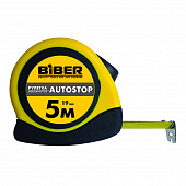 Купить Рулетка Biber AUTOSTOP, обрезиненный корпус, 19 мм х 5 м по низкой цене