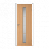 Купить Дверное полотно Olovi L4 М8x21, 3D, стекло, бук, с притвором, 725х40х2040 мм по низкой цене