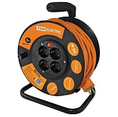 Купить Удлинитель TDM SQ1301-0531 УКз16-004 4 розетки с заземлением ПВС 3х1,0 3500 Вт 16А IP20 силовой на катушке 30 м по низкой цене