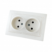 Купить Розетка TDM Electric ТАЙМЫР SQ1814-0013 в рамку с/у, 2 гнезда, б/з, 10 А, 230 В, IP20, керамика белая по низкой цене