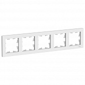 Купить Рамка Schneider Electric Атлас Дизайн 5 постов белая по низкой цене