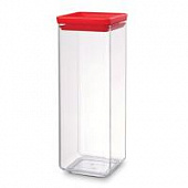 Купить Контейнер Brabantia пластиковый, прямоугольный, красный 2,5 л по низкой цене
