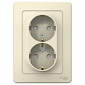 Купить Розетка Schneider Electric Blanca BLNRS001122 двухместная с заземлением и защитными шторками молочная по низкой цене
