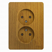 Купить Розетка двойная Schneider Electric Глосса без заземления дуб по низкой цене