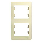 Купить Рамка Schneider Electric Глосса 2 поста вертикальная бежевая по низкой цене
