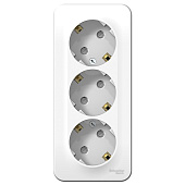 Купить Розетка Schneider Electric Blanca BLNRA011311 трехместная с заземлением и защитными шторками с изолирующей пластиной белая по низкой цене