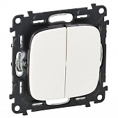Купить Переключатель Legrand Valena Allure 752708 двухклавишный белый по низкой цене