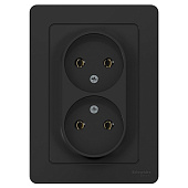 Купить Розетка Schneider Electric Blanca BLNRS000026 двухместная без заземления антрацит по низкой цене