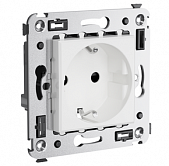 Купить Розетка DKC 4400003 Avanti 2P+E одноместная с заземлением и защитными шторками Белое облако по низкой цене