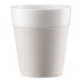Купить Набор кружек Bodum Bistro (2 штуки) с силиконовым ободком, 0.3л, цвет белый по низкой цене