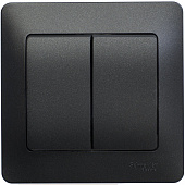 Купить Выключатель Schneider Electric Glossa GSL000752 двухклавишный антрацит по низкой цене