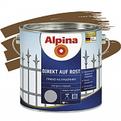 Купить Эмаль Alpina Direkt auf Rost по ржавчине гладкая RAL 1036 золотистая 2,5 л по низкой цене
