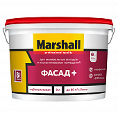 Купить Краска фасадная акриловая Marshall ФАСАД+ белая 9 л по низкой цене