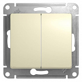Купить Выключатель Schneider Electric Glossa GSL000251 двухклавишный бежевый по низкой цене
