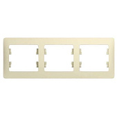 Купить Рамка Schneider Electric Glossa GSL000203 бежевая трехместная по низкой цене