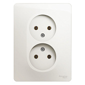 Купить Розетка Schneider Electric Glossa GSL000620 двухместная без заземления перламутр по низкой цене