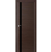Купить Дверное полотно Profil Doors 6Z экошпон Венге кроскут стекло черное с врезкой под магнитный замок и скрытые петли 2000х800 мм по низкой цене