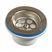 Купить Выпуск Orio А-4004-02 для раковины и мойки, 1 1/2", с нержавеющей решеткой, d=70 мм по низкой цене