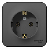 Купить Розетка Schneider Electric Blanca BLNRA010116 одноместная с заземлением и изолирующей пластиной антрацит по низкой цене