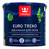 Купить Краска моющаяся для обоев матовая TIKKURILA Euro Trend белая 2,7 л по низкой цене
