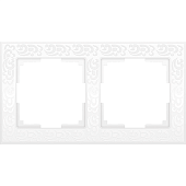 Купить Рамка Werkel Flock WL05-Frame-02-white белая двухместная по низкой цене