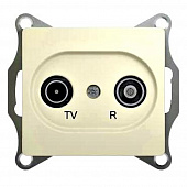 Купить Розетка TV-R Schneider Electric Глосса проходная без рамки бежевая по низкой цене