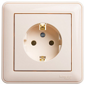 Купить Розетка Schneider Electric W59 RS16-154-28 одноместная с заземлением Слоновая кость по низкой цене