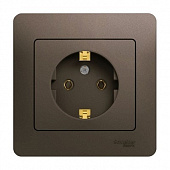 Купить Розетка Schneider Electric Glossa GSL000842 одноместная с заземлением шоколад по низкой цене