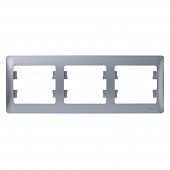 Купить Рамка Schneider Electric Глосса 3 поста горизонтальная алюминий по низкой цене