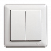 Купить Выключатель Schneider Electric W59 VS516-252-18 двухклавишный белый по низкой цене