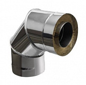 Купить Сэндвич-колено Eco Flue для дымохода оцинкованная сталь 1 мм D300х200 мм угол 90 градусов по низкой цене