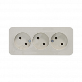 Купить Розетка тройная Schneider Electric Бланка без заземления бежевая по низкой цене