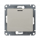 Купить Выключатель одноклавишный Schneider Electric Глосса с подсветкой бежевый по низкой цене