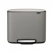 Купить Бак Brabantia Pedal Bin Bo мусорный, минерально-серый, 36 л по низкой цене