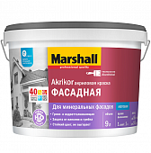 Купить Краска Marshall Akrikor база BW фасадная матовая 9 л по низкой цене