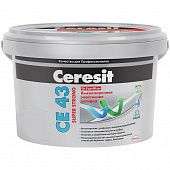 Купить Затирка Ceresit CE 43 Super Strong цементная для широких швов дымчато-белая 2 кг по низкой цене