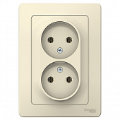 Купить Розетка Schneider Electric Blanca BLNRS000022 двухместная без заземления молочная по низкой цене