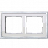 Купить Рамка Werkel Palacio WL17-Frame-02 хром/белый двухместная по низкой цене